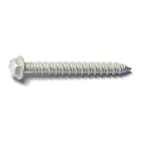 Tapcon Concrete Screw, 1/4" Dia., Hex, 2-1/4" L, 410 Stainless Steel 50 PK